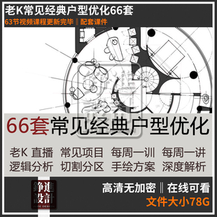 143-老K室内设计平面方案课程66套经典常见户型优化 视频教学课件