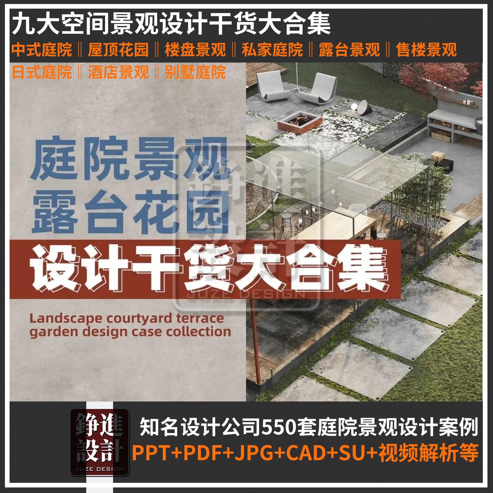 104庭院景观露台花园设计干货大合集方案ppt cad su模型 视频解析