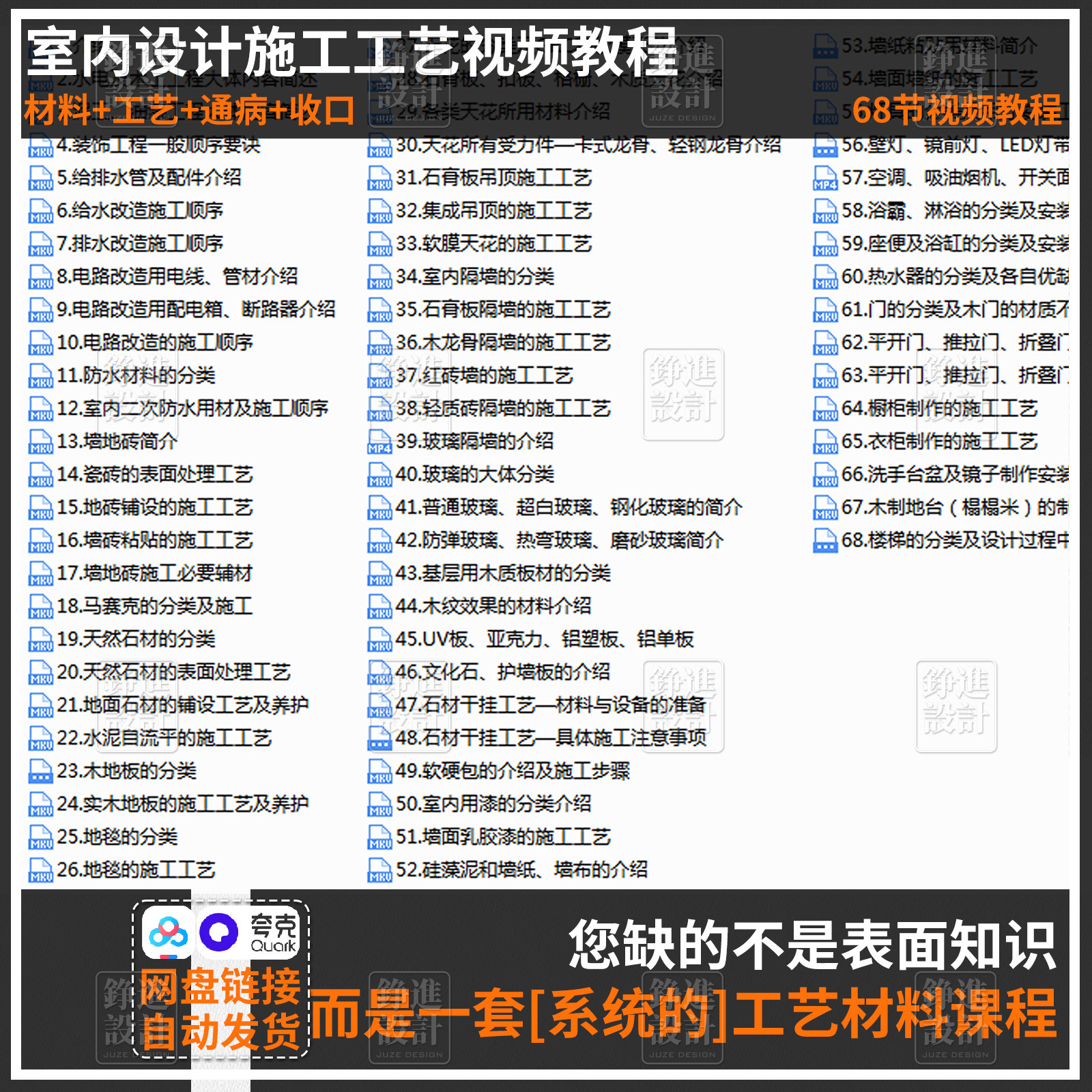 08室内设计装饰装修施工材料工艺视频讲解教程水电天地墙课程课件