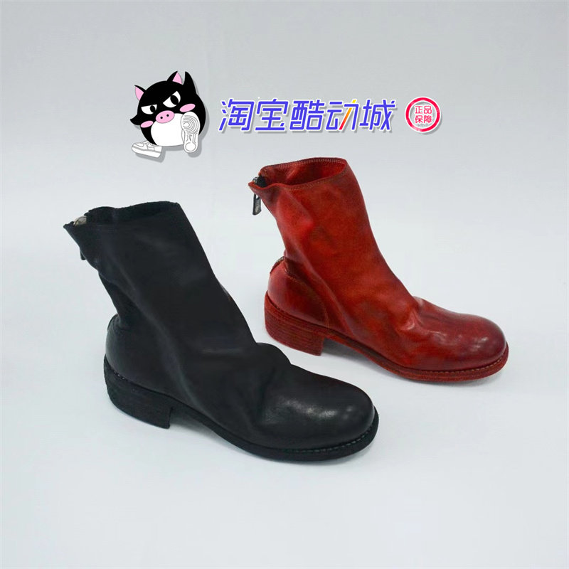 正品现货 Guidi 796Z 后拉链 短靴白色红色黑色时尚女鞋