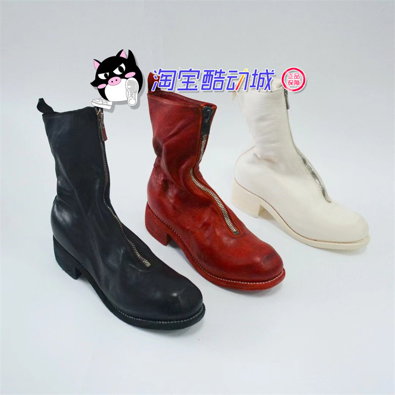 水洗马皮Guidi新款秋网红手工马丁靴310前拉链788鬼帝女靴pl2短靴