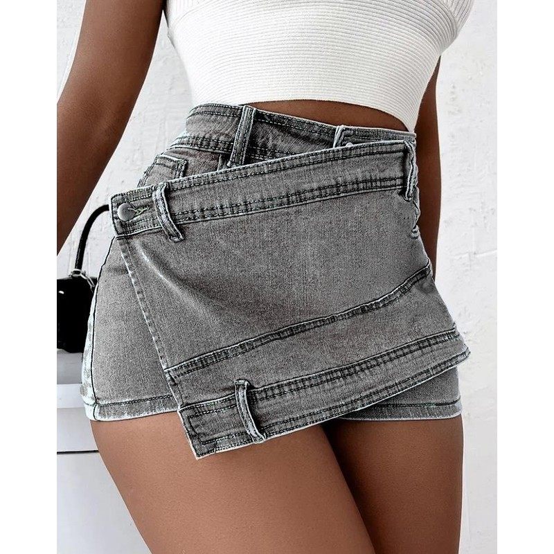 women fashion sexy jeans skirt女夏季韩版显瘦牛仔裙裤子短裤潮