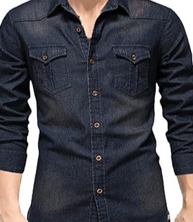 Men's European denim long sleeved shirt男装欧码牛仔长袖衬衫