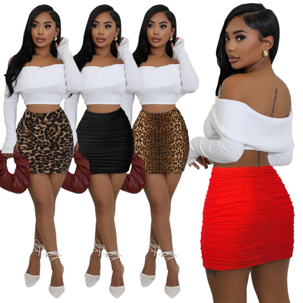 women mini skirt dress欧美迷你百褶裙双层高弹抽皱紧身半身裙子