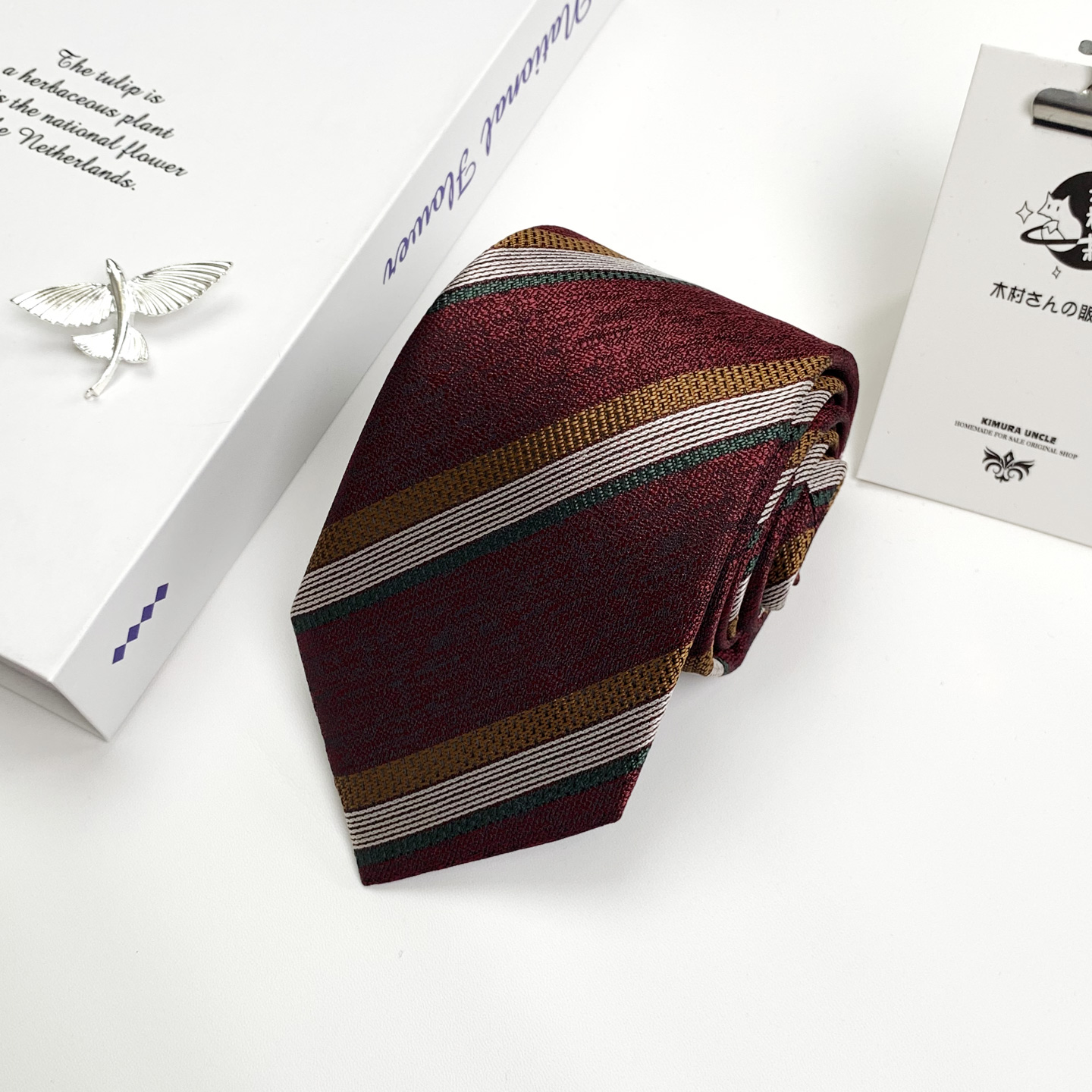 木村叔dk日系原创红条纹衬衫领带男女西装西服衬衫情侣款手打领带