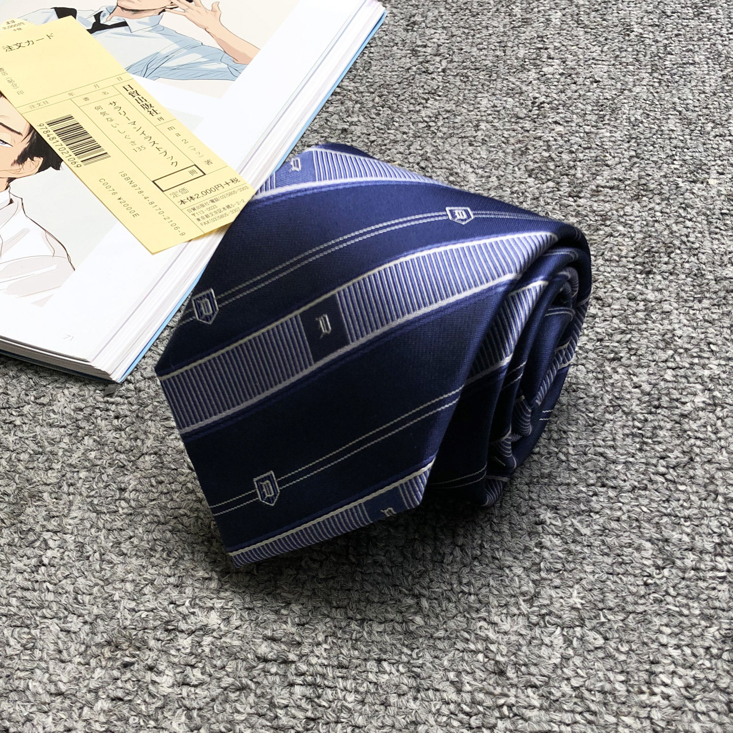 木村叔dk日系原创刺绣绀色条纹领带男学院风学生西装制服手打领带