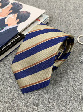 木村叔dK日系黄色条纹领带校供感网红热卖学院风西装内搭衬衫领带