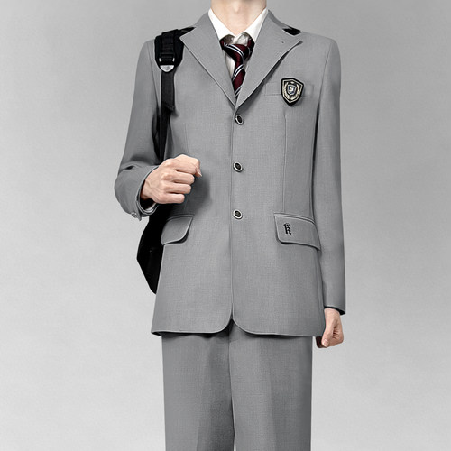 木村叔日系dk制服灰色西装外套男生秋季学院风原创刺绣成人礼班服