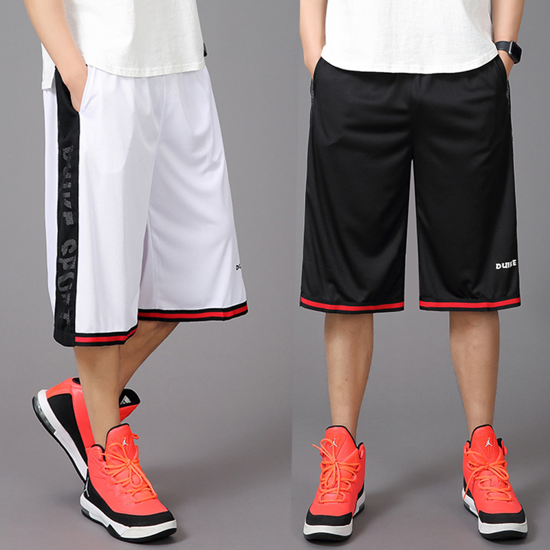 夏季胖子短裤薄款篮球裤加肥加大码运动中裤男士宽松五分大裤衩潮