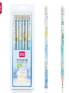 得力58169_追星鼠主题12支彩盒装HB铅笔(混)(12支/卡)