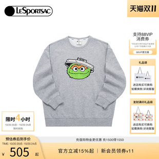 LeSportsac乐播诗新款生活方式系列芝麻街图案宽松休闲套头卫衣