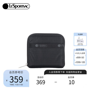 黑色简约钱包迷你卡包手拿包 LeSportsac乐播诗CLASSIC系列25新款
