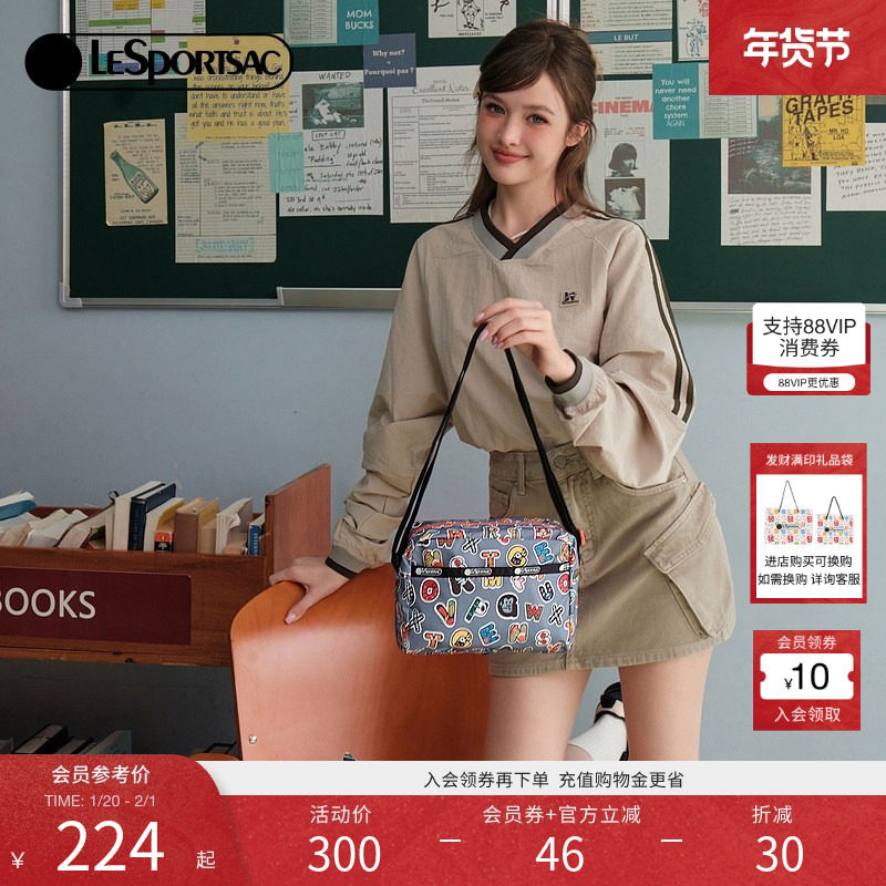 LeSportsac乐播诗快乐字母系列新款通勤字母印花斜挎包单肩手提包,箱包皮具/热销女包/男包,小方包,淘宝优惠券,粉丝福利购,淘宝优惠卷