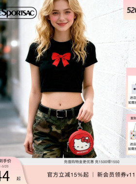 LeSportsac乐播诗新款HelloKitty合作系列可爱红色挂件包挂脖小包