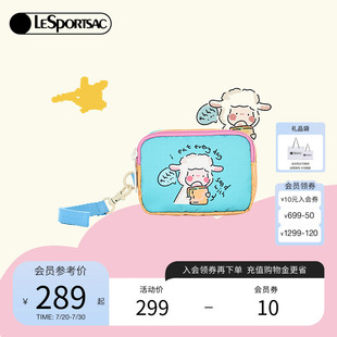 LeSportsac樂播詩25新款 小羊波德萊爾拼色卡通化妝包隔層手拿包女