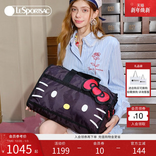 洪潇同款 LeSportsac乐播诗HelloKitty凯蒂猫黑色大容量旅行斜挎包