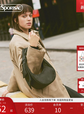 LeSportsac乐播诗新款BOW CAPSULE系列高级黑色新月包腋下单肩包