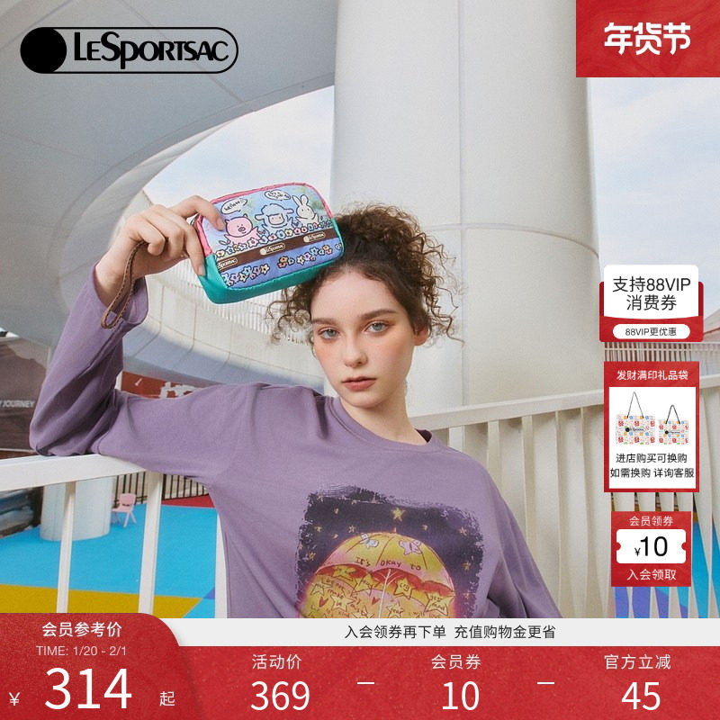 LeSportsac乐播诗新款小羊波德莱尔系列童趣印花遛弯零钱包手拿包,箱包皮具/热销女包/男包,手拿包,淘宝优惠券,粉丝福利购,淘宝优惠卷