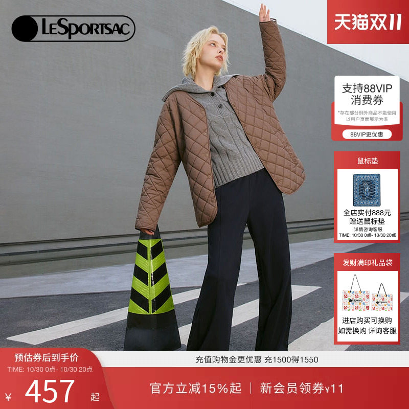LeSportsac乐播诗LIFESTYLE系列纯色立体褶皱显瘦休闲卫裤女长裤