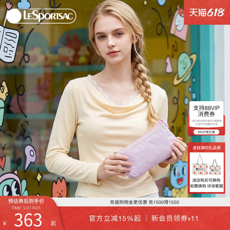 LeSportsac乐播诗新款经典系列通勤多隔层手机包零钱包女士斜挎包