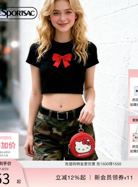 LeSportsac乐播诗新款HelloKitty合作系列可爱红色挂件包挂脖小包