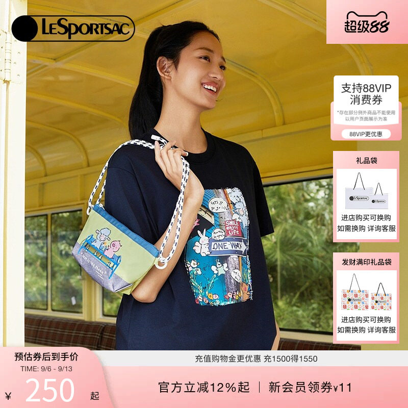 LeSportsac乐播诗新款小羊波德莱尔可爱手提卡通印花单肩斜挎包