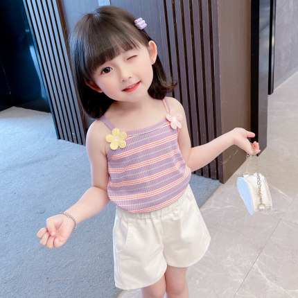 女童夏背心外穿儿童吊带t恤婴儿夏装女孩女宝宝夏季薄款女宝小童