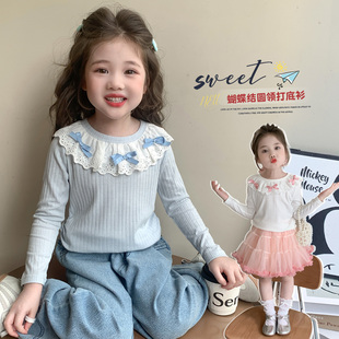 女童秋装T恤女宝长袖秋季打底衫2025新款小女孩网红洋气春秋上衣