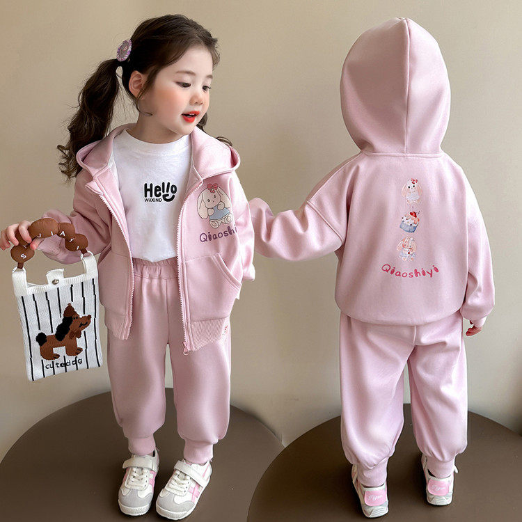女童春秋季套装2026新款洋气韩版运动时髦童装儿童棒球服两件套潮