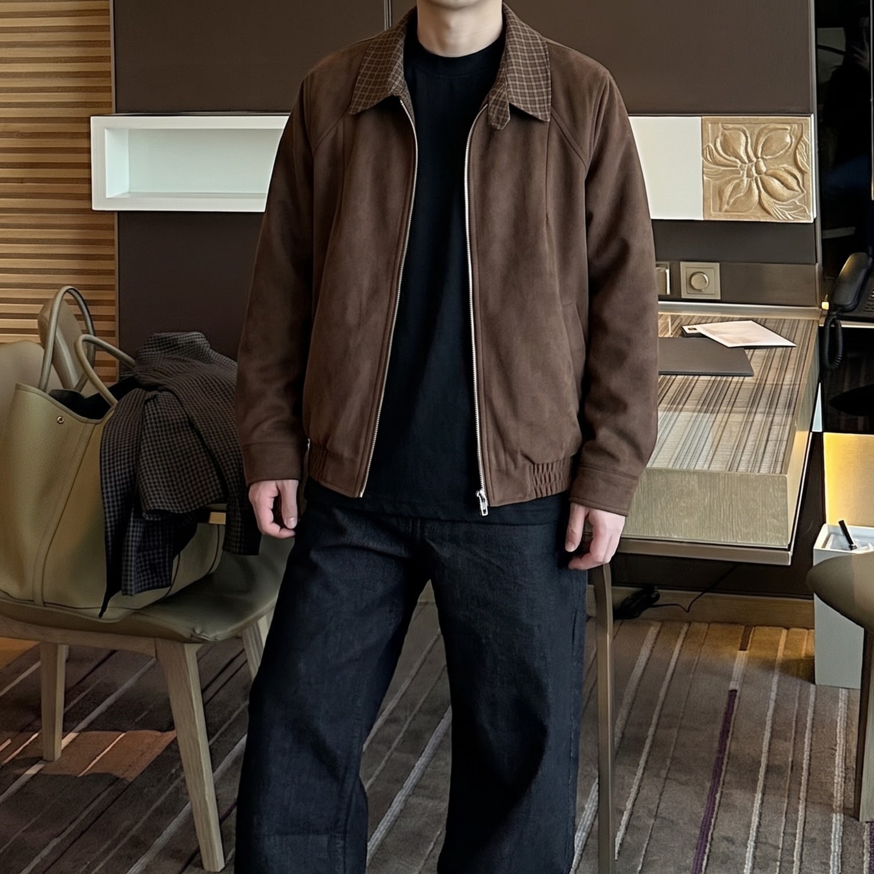 Nnoptop美式复古翻领休闲夹克男