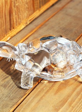 水晶创意办公室装饰品鱼缸招财龟