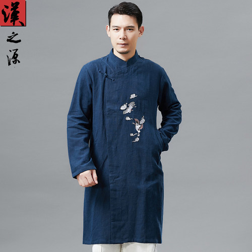 仙鹤外套立领长衫汉服中式唐装
