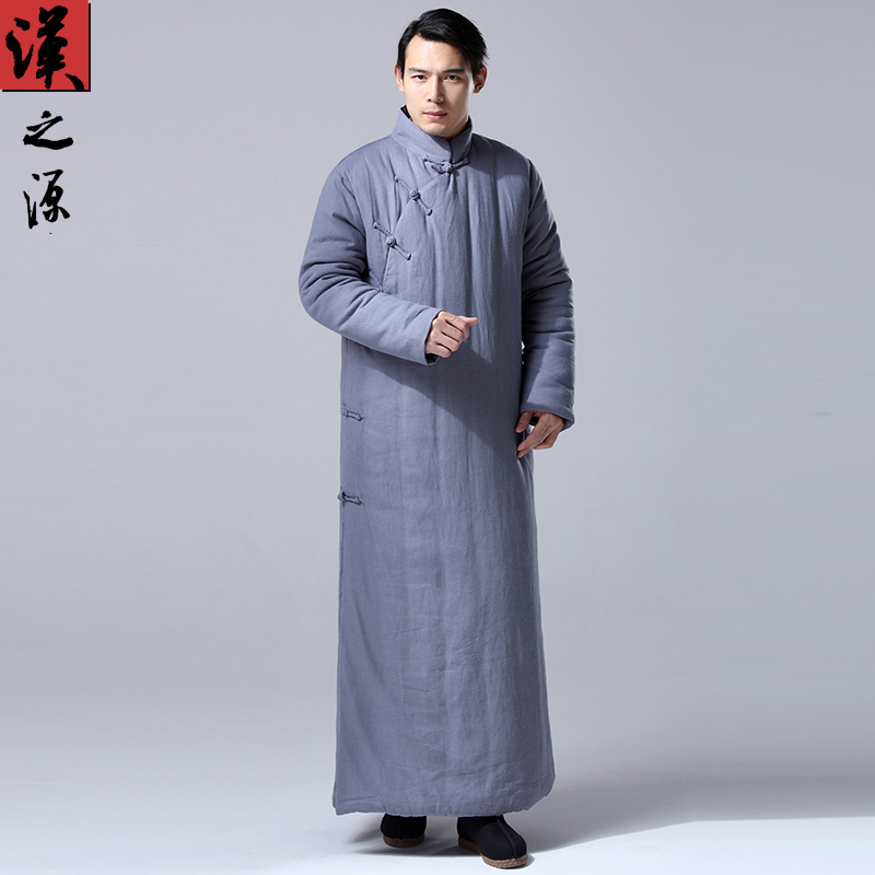棉衣外套复古中式长款斜襟汉服