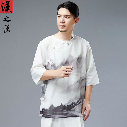 中国风夏季雪纺短袖潮水墨汉服