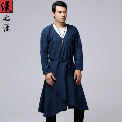 中国风男士中长款复古