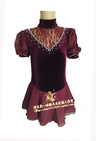 冰之灵成人儿童滑冰服 花样滑冰护具  韩国进口丝绒滑冰服定制