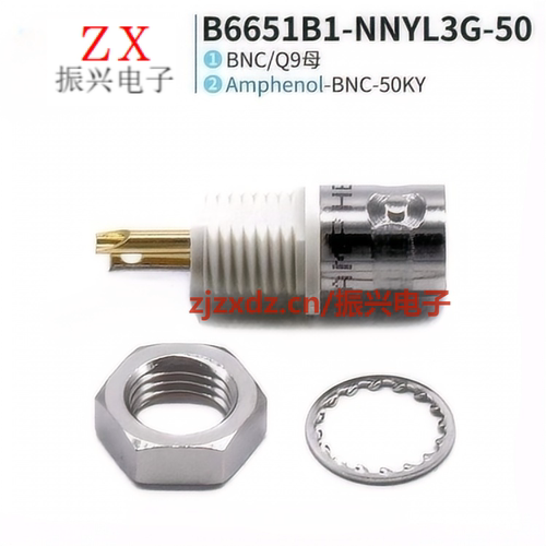 安费诺BNC-KY绝缘座 AMPHENOL - B6651B1-NNYL3G-50欧姆插座