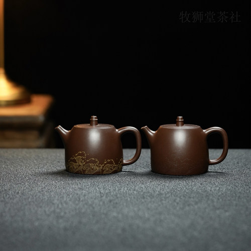 牧狮堂汉铎慕古245cc原矿上乘老紫料宜兴手工紫砂壶功夫泡茶具器
