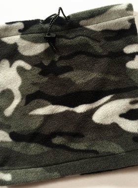 雪地迷彩摇粒绒里层日本吸湿发热材料多用途围脖围巾护脸面罩帽子