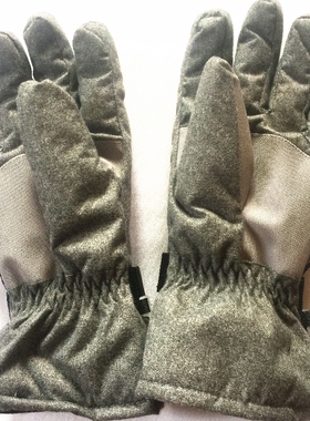 加绒加厚防滑灰青拼色冬款滑雪骑行运动户外保暖男士分指大码手套