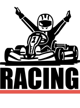 卡丁车俱乐部赛车Karting墙贴画赛车场玻璃门镂空装饰背景墙贴纸