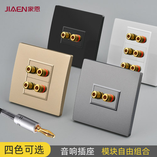 家恩一位音箱喇叭插座面板