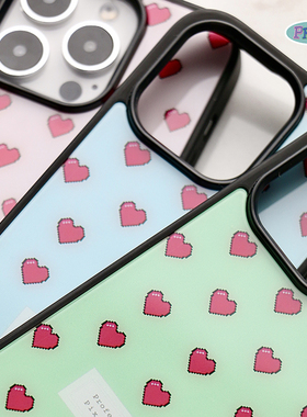 ProfessorTang 爱心手机壳简约韩国ins像素风原创玻璃壳magsafe磁吸适用于苹果iPhone14promax小众13y2k辣妹
