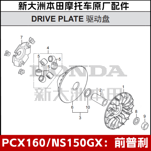 新大洲本田NS150GXNWF普利珠驱动