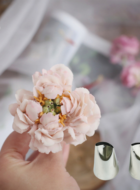 小艾裱花 惠尔通wilton123夹过精修花嘴豆沙裱花淡奶油霜豆沙裱花