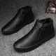 2025新款 休闲百搭高帮一脚蹬加绒保暖皮鞋 冬季 男鞋 男士 皮鞋 棉鞋 男