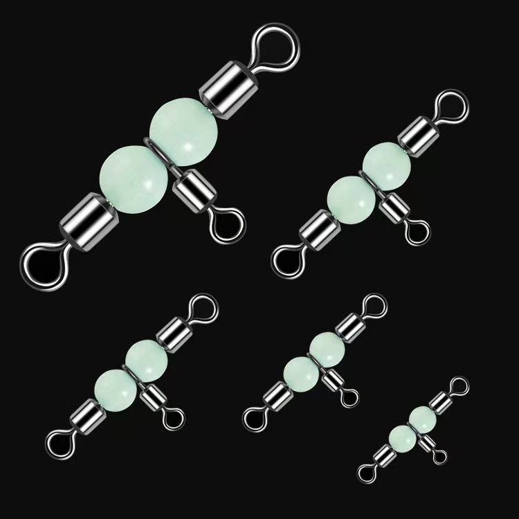 海钓八字环三叉转环连接器夜光分叉器三通8字环路亚别针T型连接环