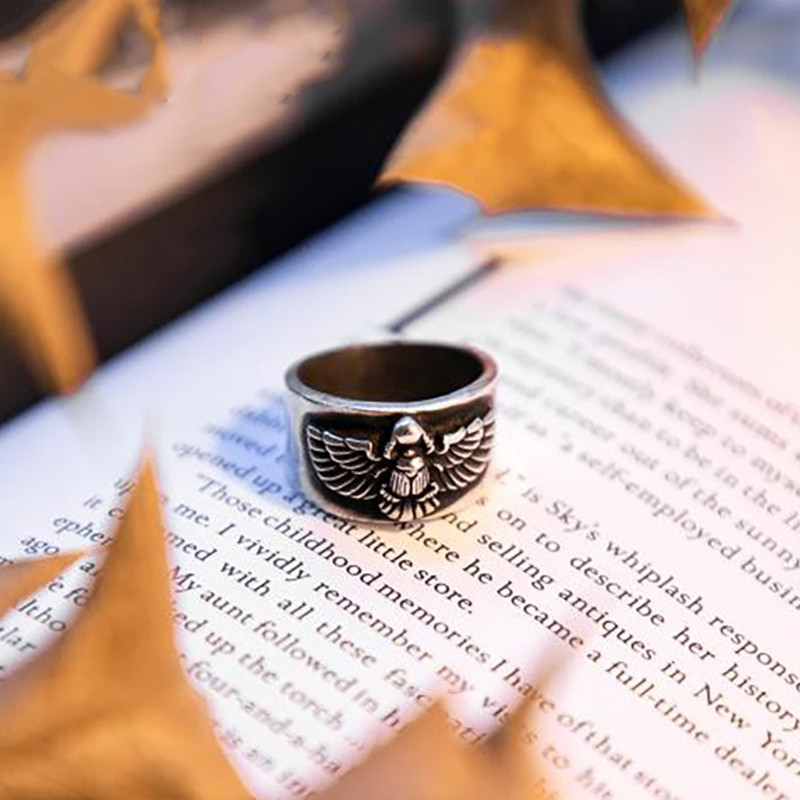 渡鸦专属纯银手工圣甲虫情侣戒指