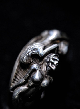 渡鸦原创红粉骷髅一场梦手工戒指