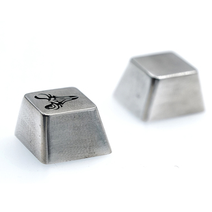 渡鸦工作室原创专属机械键盘键帽品牌logo光版 按键925银手工雕刻